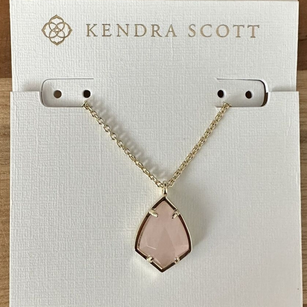 NIB Kendra Scott Pink and Gold Geometric Necklace